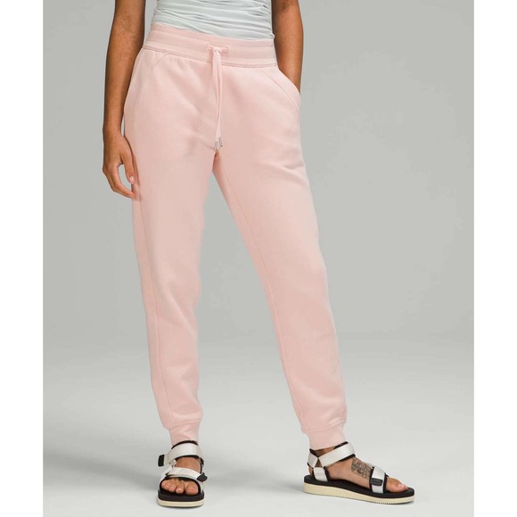 lululemon athletica Pants - Lululemon Scuba High Rise Jogger Fleece 28" Pants Pink Women's Size 10 H14482